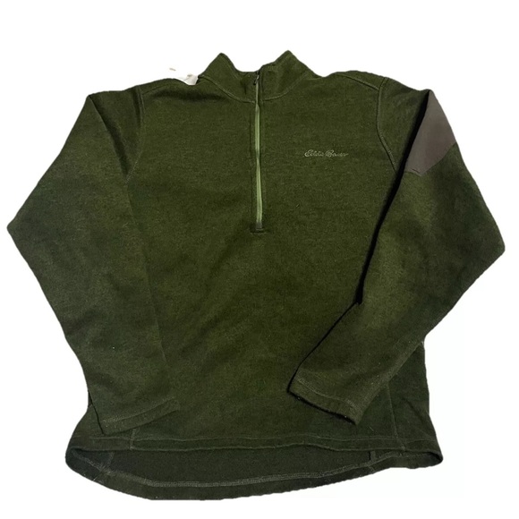 Eddie Bauer Other - Eddie Bauer Men’s XL Quarter Zip Pullover Sweater Green  Fleece Pocket Cozy Warm